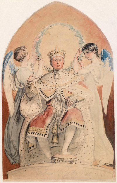 George III., König von England (1738-1820), auf dem Thron av Thomas Stothard