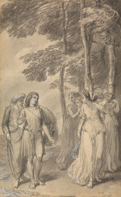 En av sex illustrationer till Fenelons "The Adventures of Telemachus son of Ulysses" av Thomas Stothard