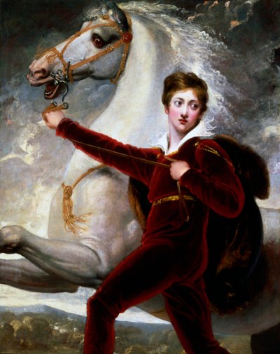 Porträtt av en pojke i röd sammetskostym av Thomas Stothard