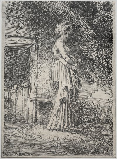 Exemplar av polyautografi: Det förlorade äpplet av Thomas Stothard