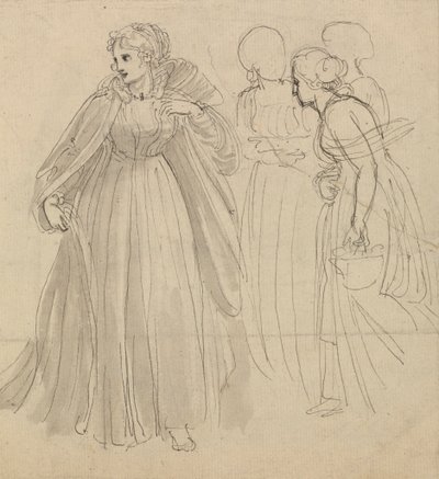 Studera för illustration - En prinsessa med hennes skötare av Thomas Stothard