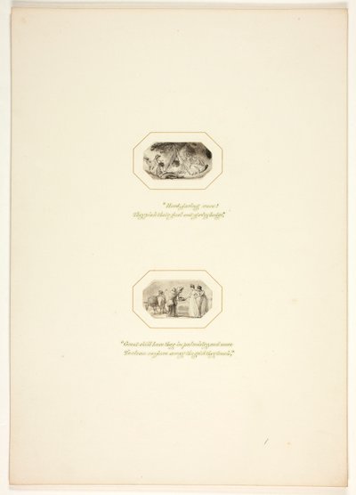 Studie för en plansch ur ”The Task” av Thomas Stothard
