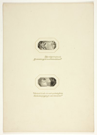 Studera för en tallrik från The Triumphs of Temper, i Royal Engagements Pocket Book från 1796 av Thomas Stothard
