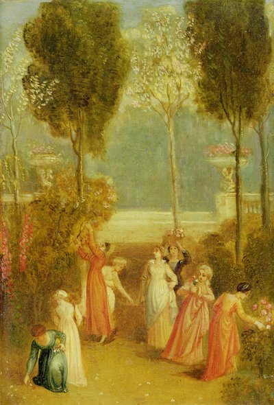 The Garden, ca 1820 (olja på panel) av Thomas Stothard