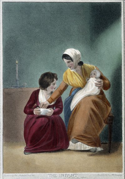 The Newborn - i "The 7 Ages of Man"" av Shakespeare, ill. av W. Broniley, London av Thomas Stothard