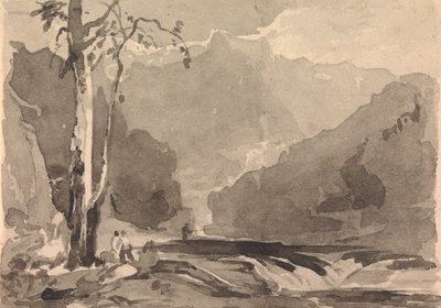 Fiskare vid en bergsbäck av Thomas Sully