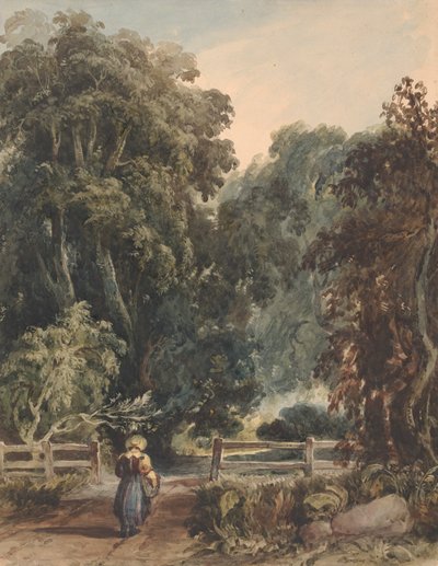 Flicka på Lane, går in i skogsområde av Thomas Sully