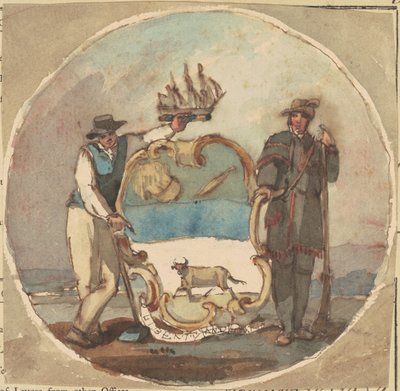 Studie för "The Great Seal of the State of Delaware" av Thomas Sully