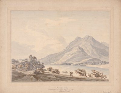 Berget Rigi och det antika slottet i Hapsbourg vid Luzernsjön av Thomas Sunderland