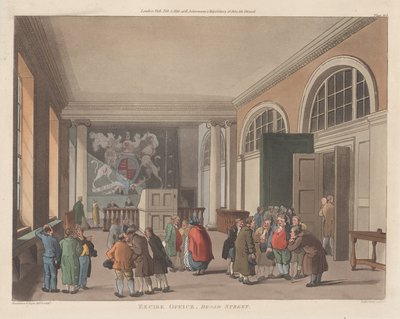 Excise Office, Broad Street, 1 februari 1810., 1 februari 1810. av Thomas Sutherland