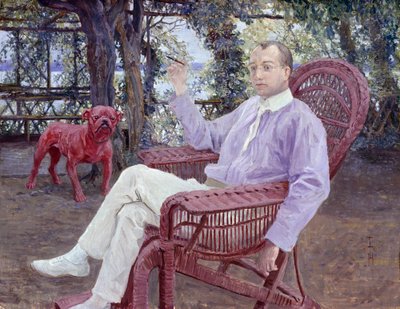 Münchenförläggaren Albert Langen i trädgården av Thomas Theodor Heine