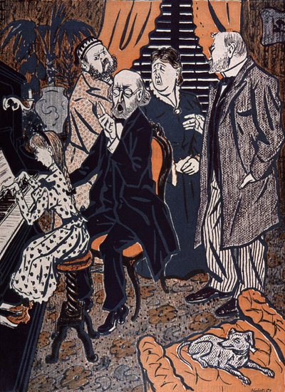 Familjekonsert vid pianot i: Simplicissimus, Tyskland av Thomas Theodor Heine