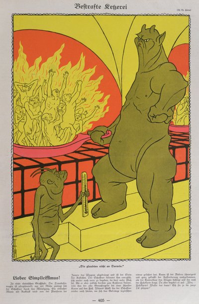 The Devil Burning the Disbelievers, från "Simplicissimus" av Thomas Theodor Heine