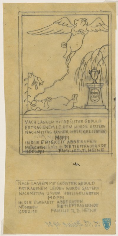 Dödsbesked för en mops av Thomas Theodor Heine