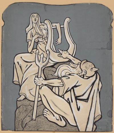 Till Heinrich Heines hundraårsdag - Modell av ett Heine-monument; Simplicissimus IV/38, 1899 av Thomas Theodor Heine