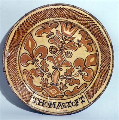Staffordshire fat, ca 1680 (slipware) av Thomas Toft