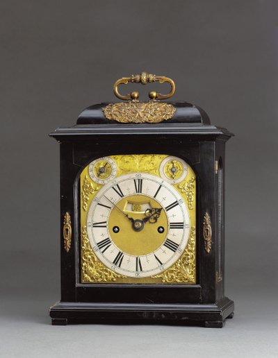 James II monterad slående fästklocka med pull quarter repeat, nr. 166, c.1690-95 (ebenholts och förgylld metall) (se även 867503-4) av Thomas Tompion
