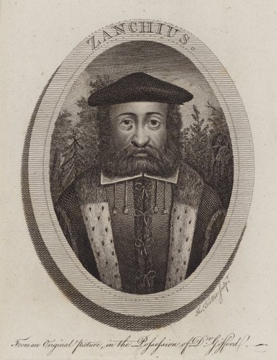Girolamo Zanchi, italiensk protestantisk reformationspräst (gravyr) av Thomas Trotter