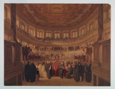 Teckning, Encaenia i Sheldonia, 1814 av Thomas Unwins