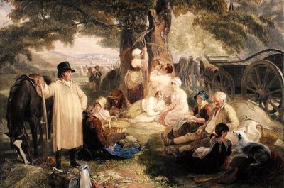 Haymakers at Dinner (akvarell på papper) av Thomas Unwins