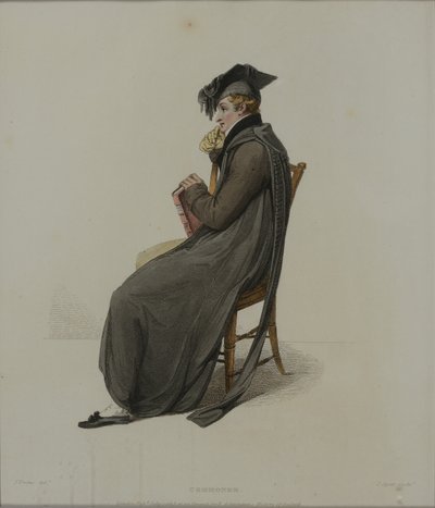 Commoner, graverad av J. Agar, publicerad i R. Ackermanns "History of Oxford", 1813 (handkolorerad gravyr). av Thomas Uwins