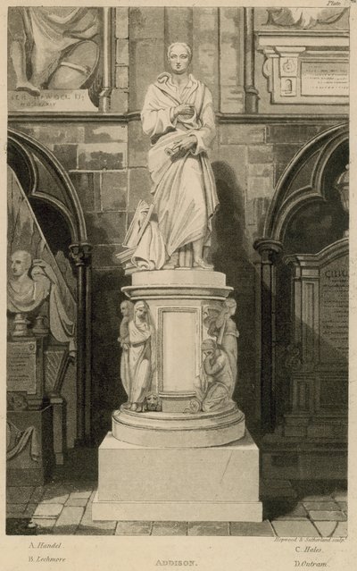 Minnesmärke för Addison, Westminster Abbey, London av Thomas Uwins