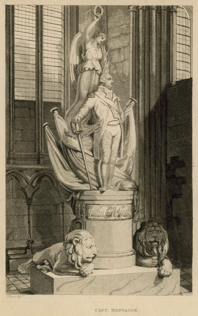 Minnesmärke till kapten Montague, Westminster Abbey, London av Thomas Uwins