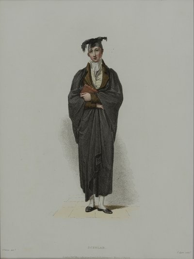 Scholar, graverad av J. Agar, publicerad i R. Ackermanns 