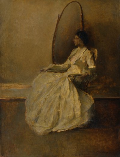Dam i vitt nr 1, ca. 1910. av Thomas Wilmer Dewing