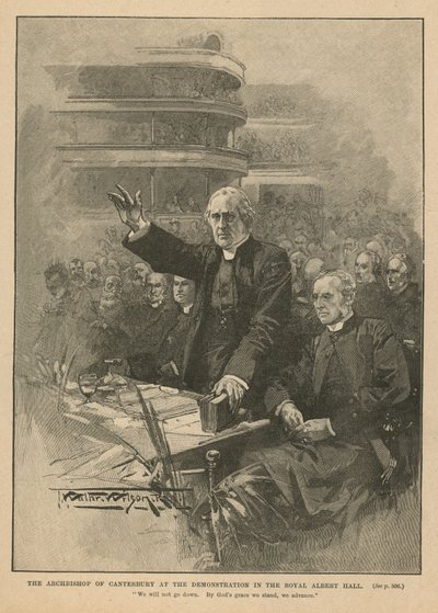 Ärkebiskop av Canterbury vid demonstrationen i Royal Albert Hall av Thomas Walter Wilson