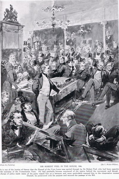 Sir Robert Peel i huset, 1846, illustration från 