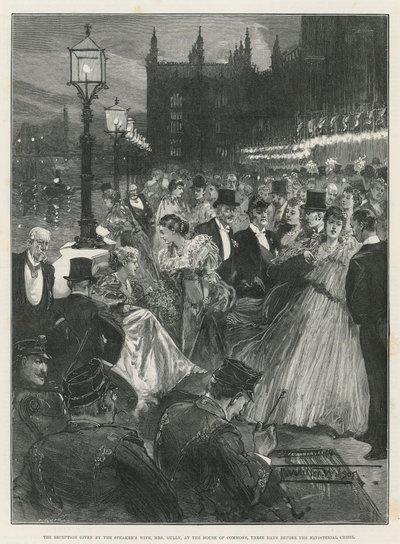 Mottagningen av talmannens fru Gully i underhuset. av Thomas Walter Wilson