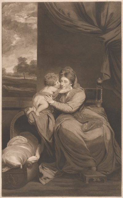 Elizabeth Lady Melbourne med sin son, den ärade. Peniston lamm av Thomas Watson