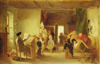 En studie för "Skolrummet" (olja på panel) av Thomas Webster