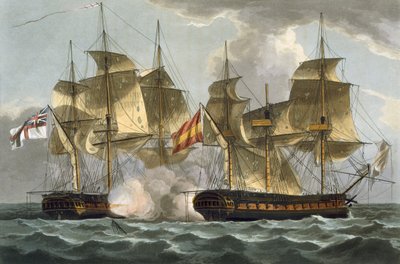 Capture of the Mahonesa, 13 oktober 1796, graverad av Thomas Sutherland för J. Jenkins 