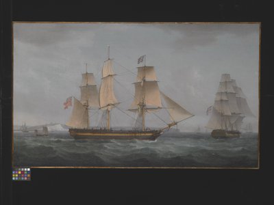 Off The Dover Coast (olja på duk) av Thomas Whitcombe
