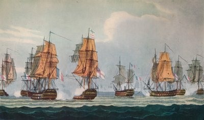 Strachans Action från Ferrol, c1806 av Thomas Whitcombe