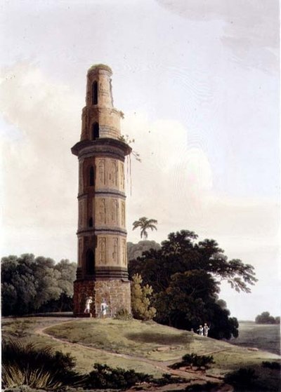 A Minar at Gour, skylt XXIII av Thomas und William Daniell