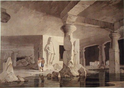 Del av Temple of the Elephanta, platta VIII från 