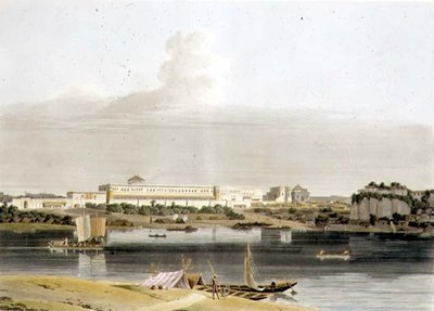 Palace of Nawab Shuja Dowla på Lucknow, tallrik XVI från del 4 av "Oriental Scenery", pub. 1802 (akvatint) av Thomas und William Daniell