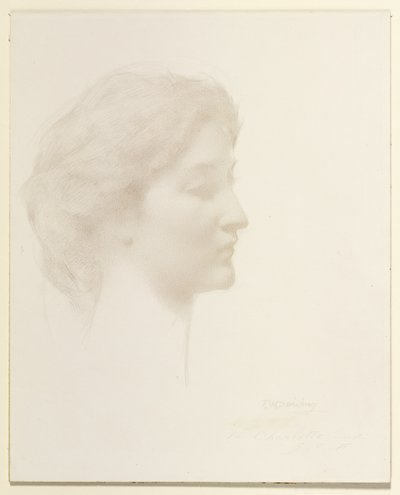 Huvud av en flicka av Thomas Wilmer Dewing