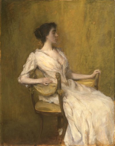 Damen i vitt, ca 1901 (olja på pannå) av Thomas Wilmer Dewing