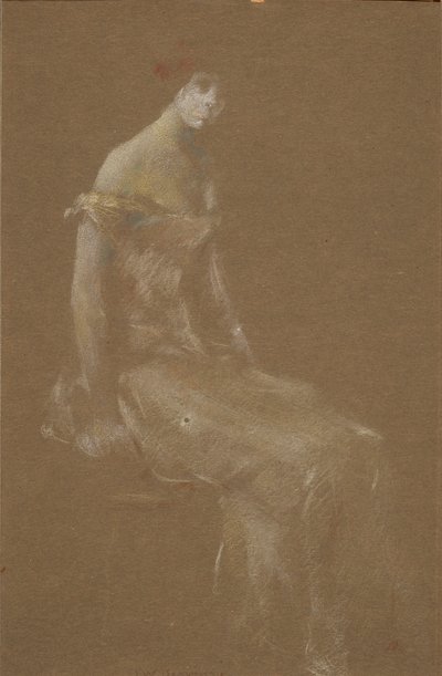 Porträtt av en kvinna i rosa #3 av Thomas Wilmer Dewing
