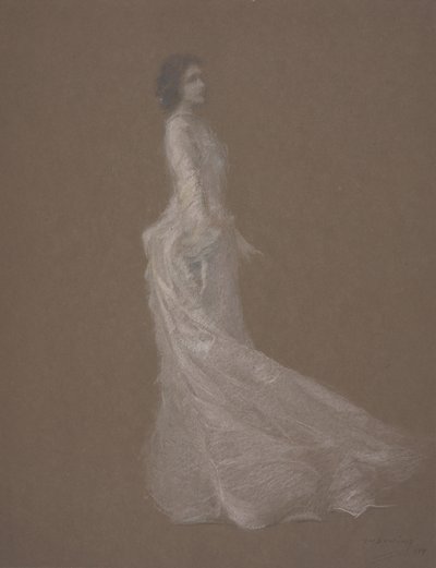 Den rosa klänningen, ca 1894 av Thomas Wilmer Dewing