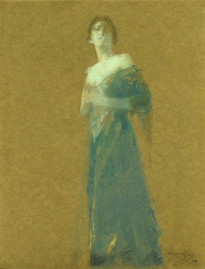 Kvinna i blått av Thomas Wilmer Dewing