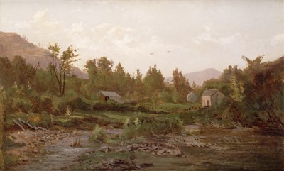 Landskap med träd och hus, 1890-talet av Thomas Worthington Whittredge