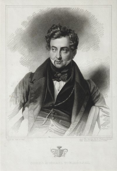 Porträtt av greve Mikhail Yurievich Vilegorsky 1788-1856, tidigt 1830-tal av Thomas Wright