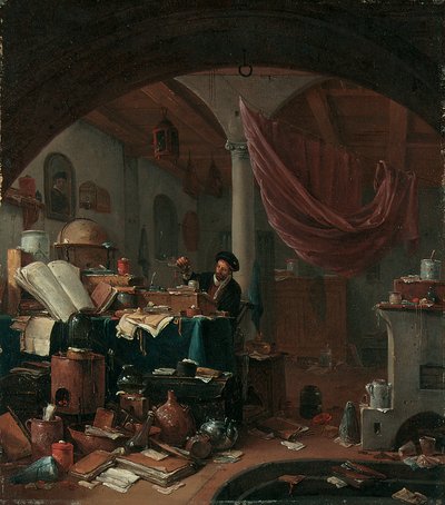En alkemist i sin studie av Thomas Wyck
