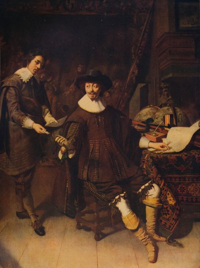 Constantijn Huygens och hans kontorist, 1627, c1915 av Thomas de Keyser