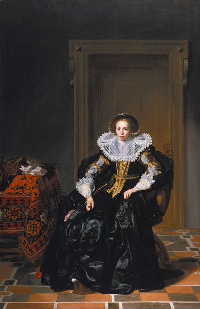 Porträtt av en dam av Thomas de Keyser